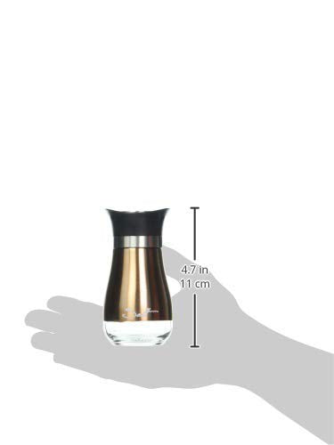 Circleware Cafe Contempo Elegant Glass Salt and Pepper Shakers Dispenser  Clear Bottom Jar Bottle Container with Stainless Steel Top  Perfect for Himalayan Seasoning Herbs Spices  4.4 oz  Copper