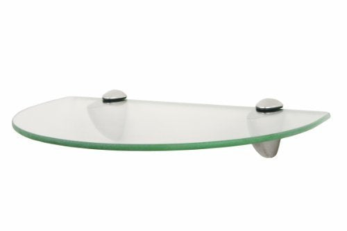 Shelf-Made Kt-0134-812Sn Curved Glass Shelf Kit, Satin Nickel, 8-Inch By 12-Inch