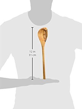 Naturally Med - Olive Wood Corner Spoon/Spatula. Olive Wood Cooking Spoon 12''. Spoon For Cooking, Stirring. Handmade By Artisan