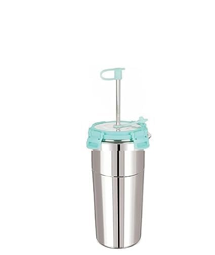 Shreeshann Stainless Steel Fusion Glass Tumbler With Stainless Steel Metal Straws And Cleaning Brush With Stainless Steel Lid [ 