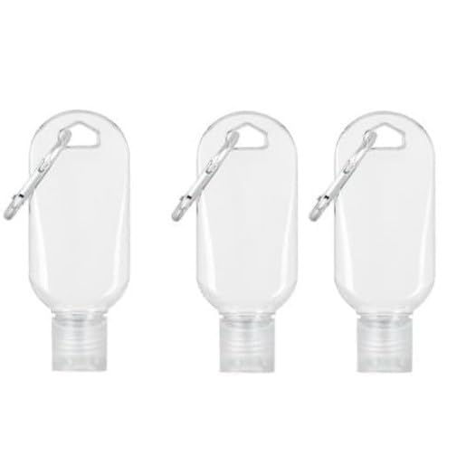 WaigN 3Pcs Portable Hot Sauce Keychain Bottles - Mini Ketchup Containers for On-The-Go - Refillable Travel Size Hot Sauce Keycha