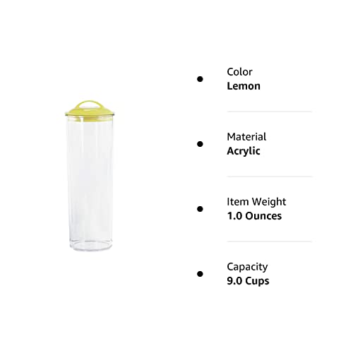 Reston Lloyd Spaghetti/Pasta Acrylic Canister With Air Tight Lid, Lemon