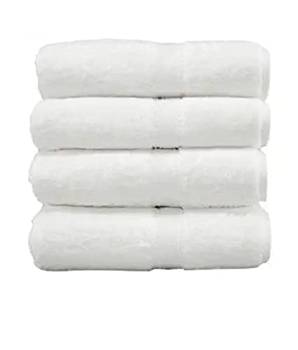 Ayus 100% Cotton (400 Gsm / 30 X 60 Inch) Large Bath Towel Ultra Soft Super Absorbent/Antibacterial (White, Set Of 4)