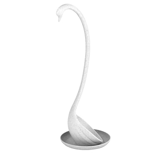Soup Ladle White PP Material 1.5 Cup Capacity 12 Inch Long Handle with Drip Tray, 30% Larger Scoop for Effortless Soup Serving, 