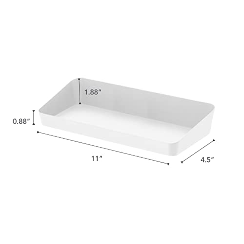 Yamazaki Home Tower Amenity Tray Wide L White, Large