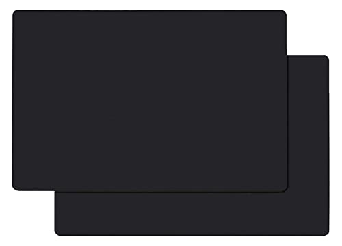 Silicone Counter Mats Set Of 2, Heat Resistant, Kitchen Countertop Protector, Non Slip, Black