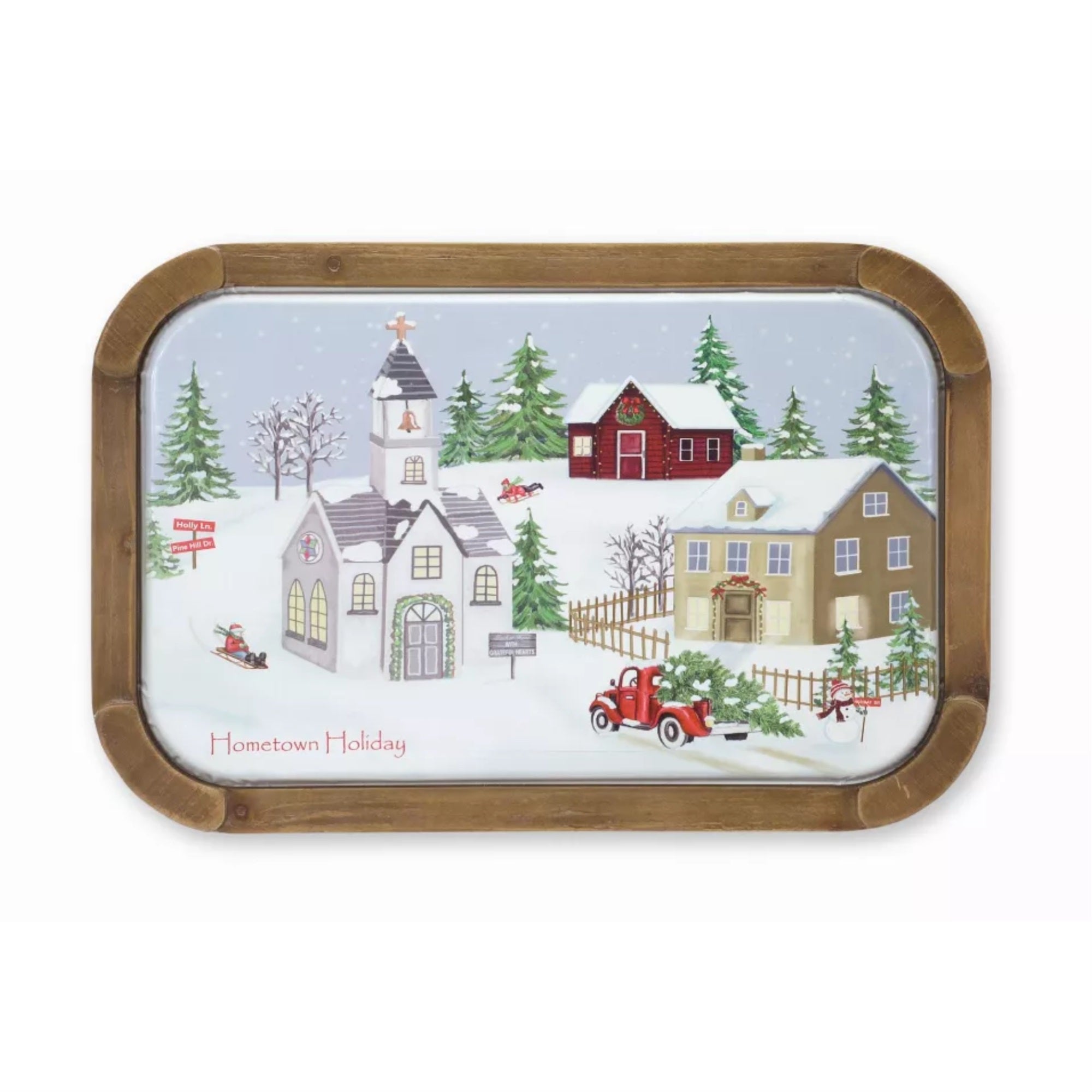 Church With House And Truck 23.75''L X 15.75''H Iron/Mdf
