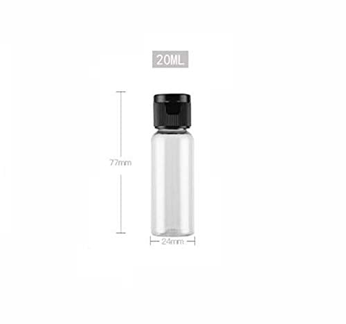 30Pack 0.7 Oz Plastic Empty Travel Bottle With Flip Cap Sample Cosmetic Containers Jar For Lotions Shampoos And Massage Oils(Cle