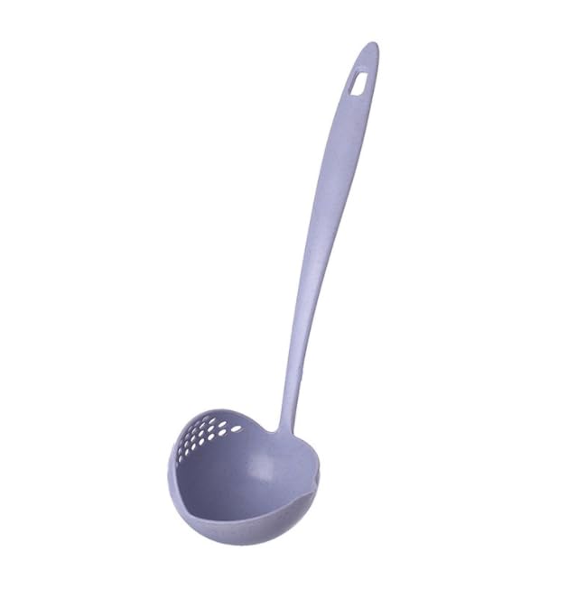 2 In 1 Kitchen Ladle Soup Pan Spoon With Filter Strainer (Blue)