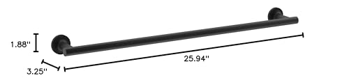 Kohler 14436-Bl Purist 24 Towel Bar For Bathroom Wall, Wall-Mount Towel Rack, Bathroom Towel Holder, Matte Black
