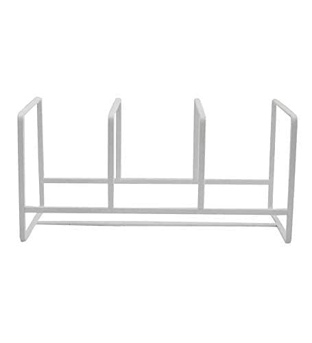 Appeasy Metal Plate Rack With Three Partitions For Multipurpose Use Kitchen Storage Organiser (White)