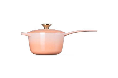 Le Creuset Enameled Cast Iron Signature Round Saucepan With Lid, 1.75Qt., Peche