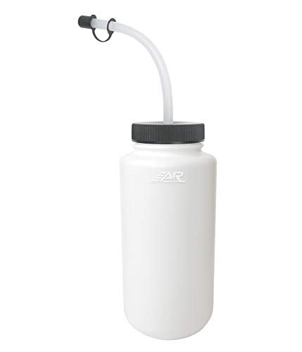 A&R Sports Water Bottle, White, Curved Straw
