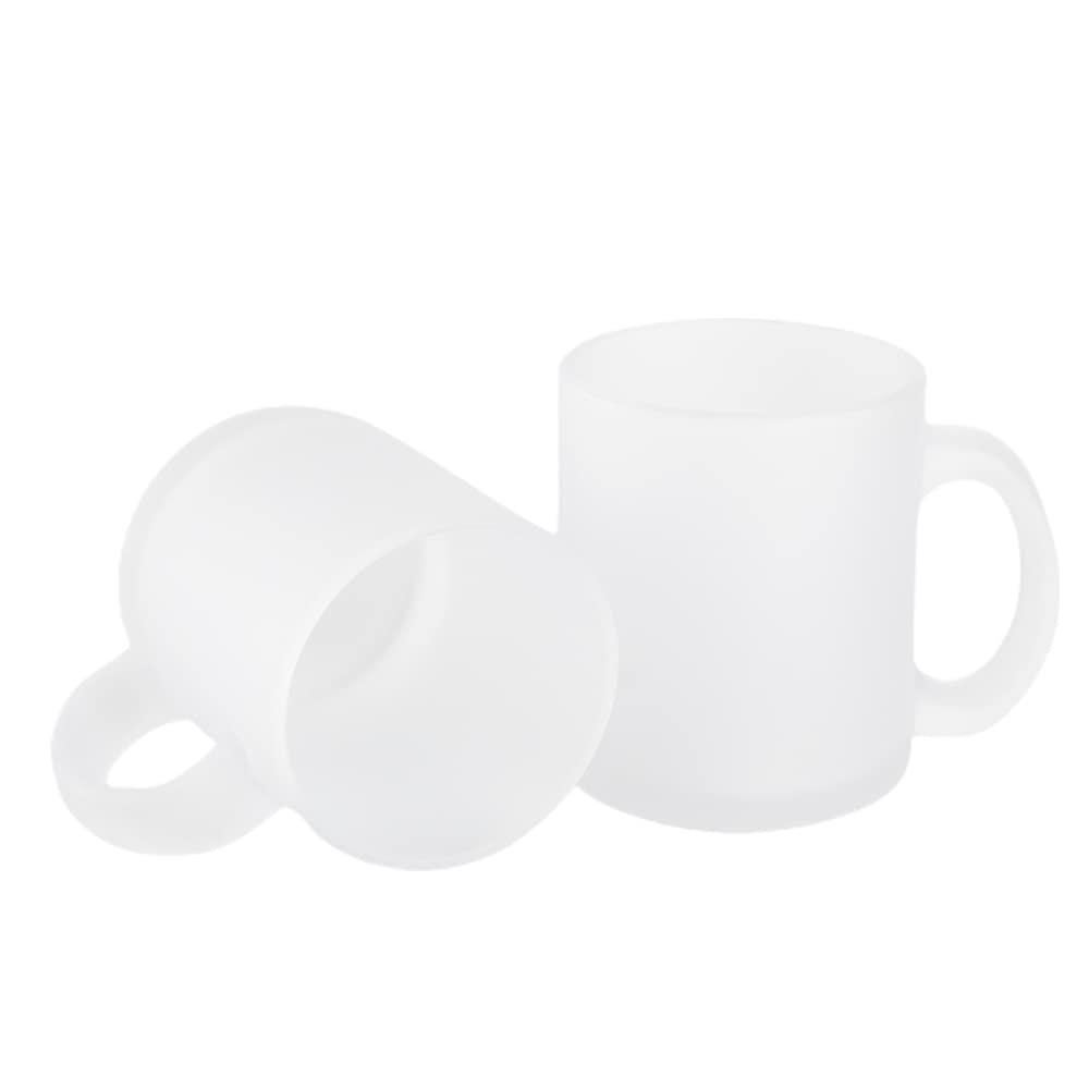 Mr.R 11Oz Set Of 6 Sublimation Blanks Frosted Glass Mug,Coffee Mugs With Handle For Heat Thermal Coating Transfer