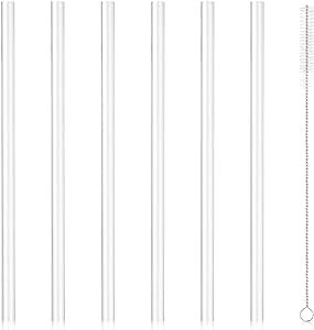 Straws Set For Yeti Rambler Bottle, Including 6Pcs Replacement Straws And 1Pc Cleaning Brush, 8.39 Inch Length Cuttable Drinking