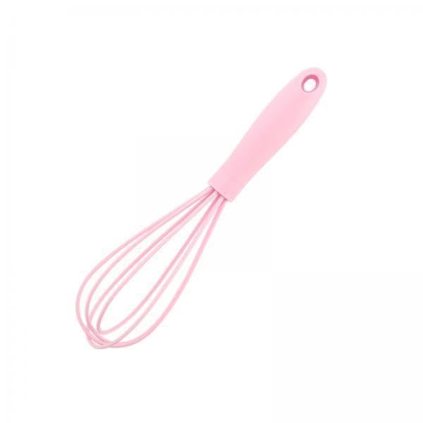 Merishopp 3Xsilicone Whisk Kitchen Utensil Non Scratch Mixer Egg Beater Frothing Pink