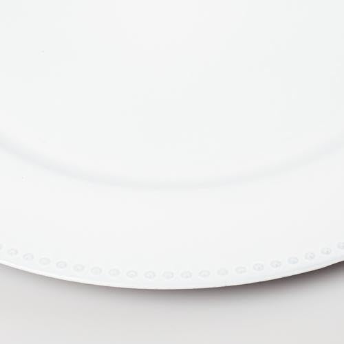 Richland Charger Plate Beaded Round 13'' White Set Of 12