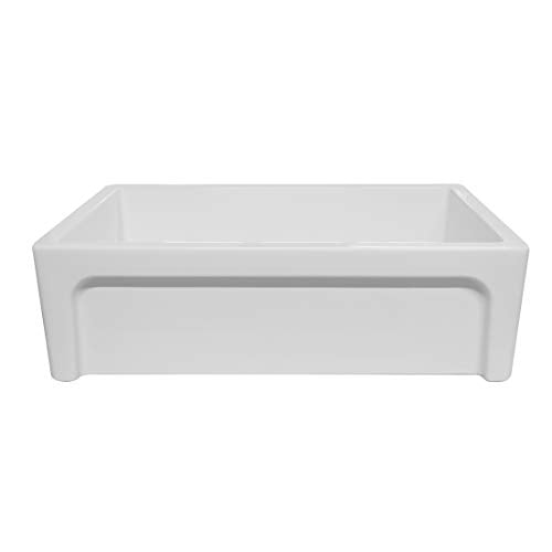 Whitehaus Collection Fireclay Kitchen Sink, Front Apron, Large, White, Model WHSIV3333-WHITE