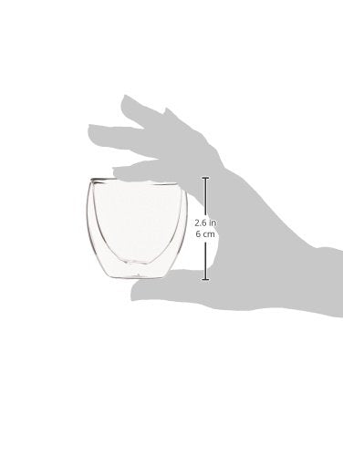 Bodum 2.5Oz Pavina Double Wall High-Heat Borosilicate Glass, Set Of 2, Clear