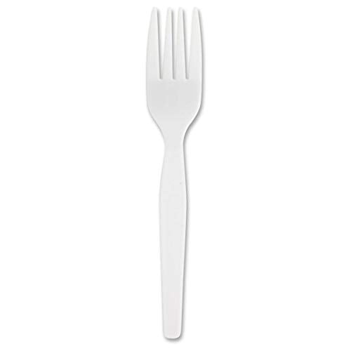 Genuine Joe 0010430 Plastic Forks, Heavyweight, 100/Bx, White