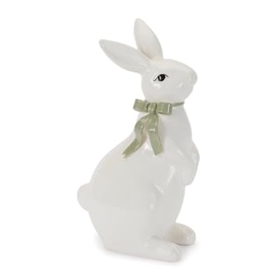 Rabbit w/Bow (Set of 2) 9.25H Dolomite
