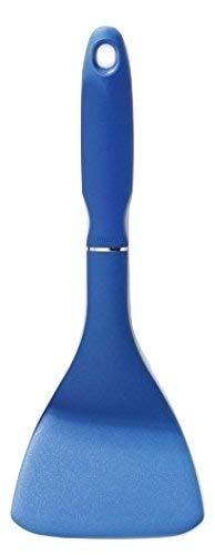 Norpro 10'' Heat-Resistant Non-Slip Grip Nylon Half Spatula (1, Blue)