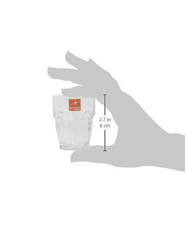 Bormioli Rocco Rock Bar Stackable Shot Glasses - Set Of 6 Dishwasher Safe Drinking Glasses For Liquors & Spirits - 2.25oz Durable Tempered Glass