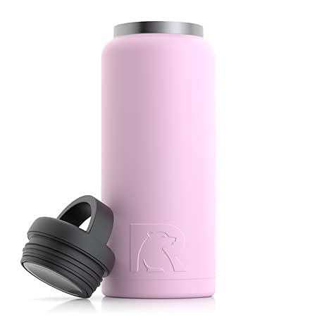 RTIC 36oz Vacuum Insulated Water Bottle  Metal Stainless Steel Double Wall Insulation  BPA Free Reusable  Leak-Proof Thermos Flask for Hot and Cold Drinks  Travel  Sports  Camping  Flamingo