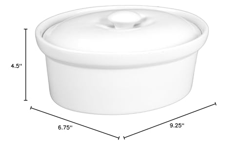 Bia Cordon Bleu 1.5-Quart Oval Covered Casserole Dish, White