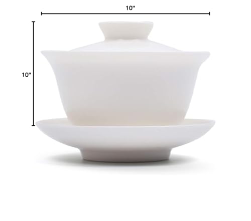 Mozentea Ceramic Gaiwan Tea Set, Gai Wan Tea Cup For Chinese Gong Fu Tea Ceremony To Brew Loose Oolong Or Black & Green Flower T