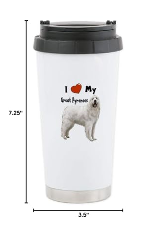 Cafepress I Love My Great Pyrenees Stainless Steel Travel Mu 20 Oz. Insulated Stainless Steel Coffee Tumbler