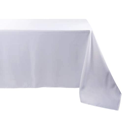 Waysle Rectangle Tablecloth - 90 x 156 Inch - White Rectangular Table Cloth for 8 Foot Table in Washable Polyester - Great for Wedding  Restaurant  Party  Banquet Decoration