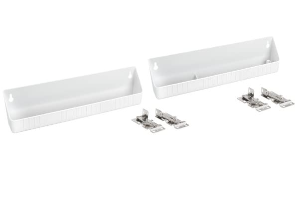 Rev-A-Shelf 14 Tip-Out Plastic Sink Trays for Kitchen and Bathroom Base Cabinet, Pull Out Vanity Shelf Home Organizer, White, 65