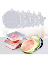 KPS Silicone Stretch Lids reuseable Flexible Covers for Rectangle, Round, Square Bowls, Dishes, Plates, Cans, Jars, Glassware an