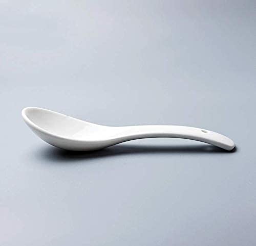 Raincart Latest Ceramic Soup And Dessert Spoon, Microwave Safe - Pack Of 6 (White),L-13 Centimeters