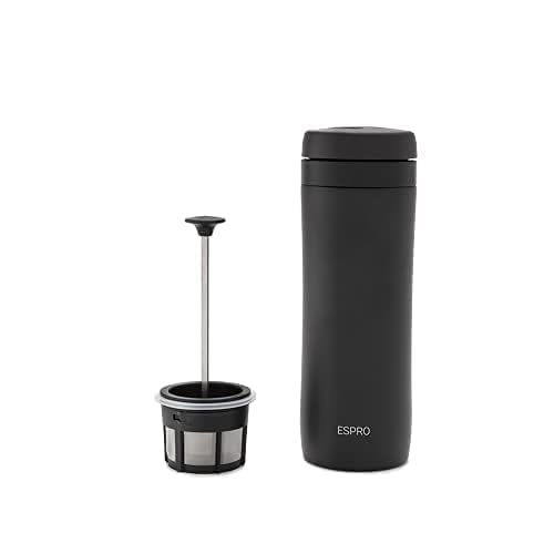 Espro P1 French Press Coffee Maker For Travel - Double Walled Stainless Steel Vacuum Insulated Coffee Maker And Tea Maker, Porta