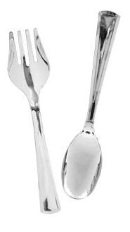 Gov Silver Plated Plastic Serving Spoon & Fork Set
