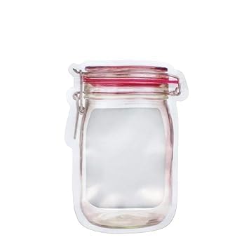 Sgp Reusable Airtight Seal Plastic Mason Jar,Pouch For Food//Fridge Ziplock Bags//Storage Bags Leakproof Food Saver Bags For Pic