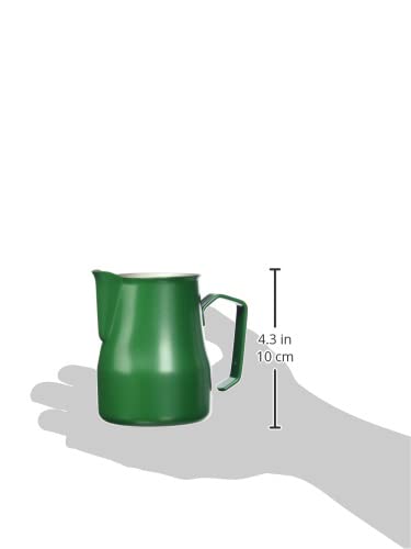 Metallurgica Motta 8007986028358 Motta Stainless Steel Professional Milk Pitcher, Green, 11.8 Fl. Oz, One Size