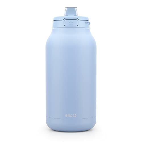 Ello Hydra Half Gallon Vacuum Insulated Stainless Steel Jug With Locking, Leak-Proof Lid And Soft Silicone Straw, Metal Reusable