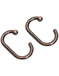 Splash Home Decorative Aluminum C-Shaped Shower Curtain Hooks, Smooth-Glide, Rust-Resistant, Set Of 12 - Oil Rubbed Bronze