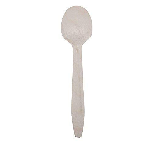 Shaktiman Yorgi India Disposable Wooden Spoon, Suitable For Lunch Dinner Snacks, 16 Cms/6.4 Inch Length - Pack Of 100