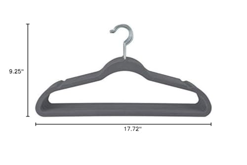 Simplify 10 Super Slim Velvet Huggable Hangers in Grey