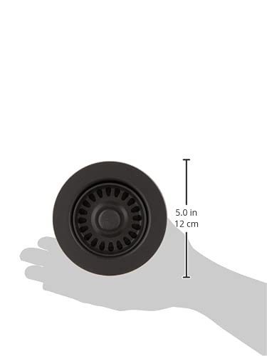 HOUZER 190-9265 Matte Black Kitchen Sink Basket Strainer - 3.5" Durable Food Catcher Stopper, Plastic, Ideal for Waste Filtering