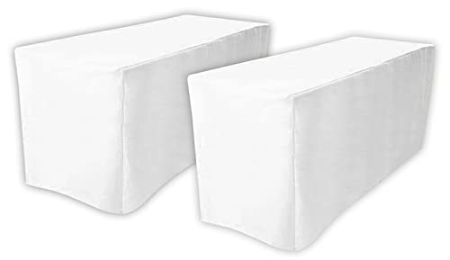 4 Less Co 2 Pack Of 6' Fitted Tablecloth Table Cover Trade Show Event Sided - White, 6 Ft