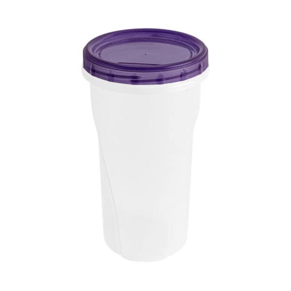 HomeyGear [48 Oz - Purple - 2 Pk] Large Deli Food Storage Screw And Seal Containers 48 Oz Stackable Reusable Mirowave Dishwasher