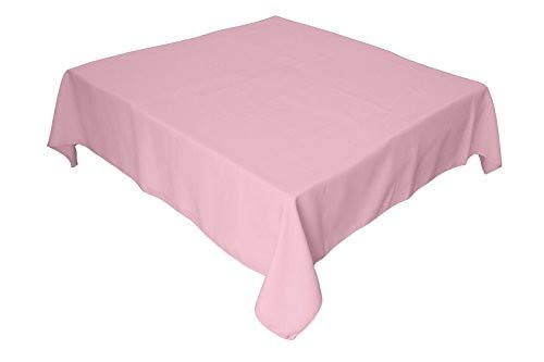 LA Linen Polyester Poplin Square Tablecloth  52 by 52-Inch  Light Pink