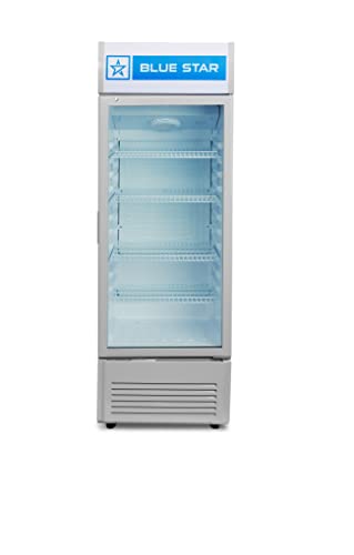 Blue Star Vc325 5 Star Frost Free Vertical Glass Single Door Visi Cooler (300L, White)