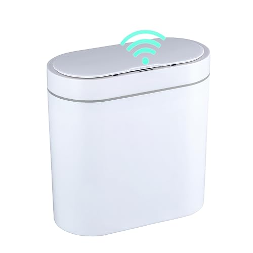 Elpheco Bathroom Trash Can, 25 Gallon Waterproof Motion Sensor Small Trash Can With Lids, 95 Liters Slim Plastic Narrow Automati