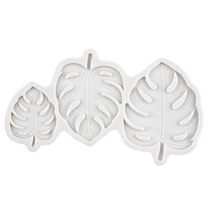 Rfghac Fan Leaf Silicone Mold Tropical Leaves Mold Palm Leaf Mold Monstera Leaf Chocolate Fondant Mold For Cake Decoration Cupca